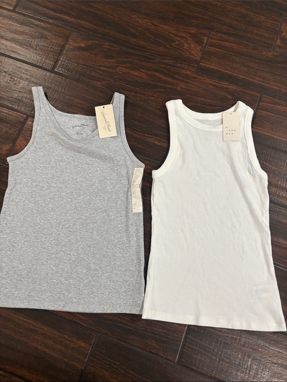 Universal Thread Kids Ribbed Tank Tops - Gray & White - Picture 4 of 4